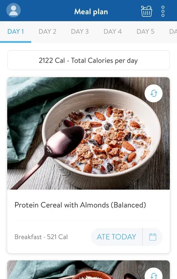Meal plans and nutrition tracking
